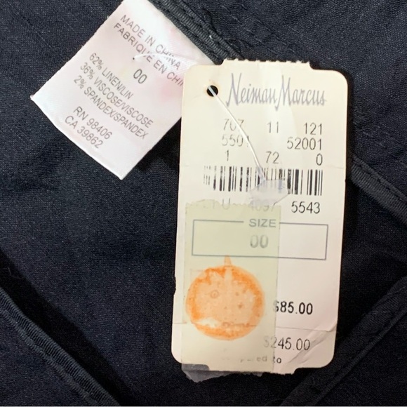 Theory Black Linen Blend Open Front Vest 00 - Picture 8 of 11